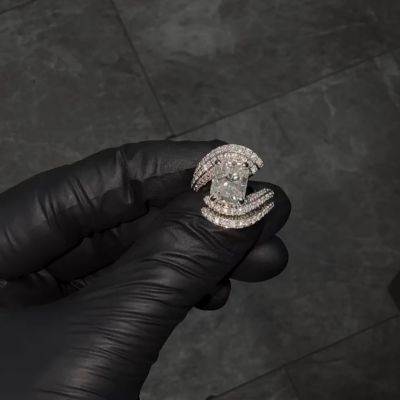 8ct Princess Cut Zircon Sterling Silver Handmade Ring