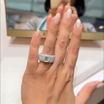 1ct round cut Zircon sterling silver handmade ring