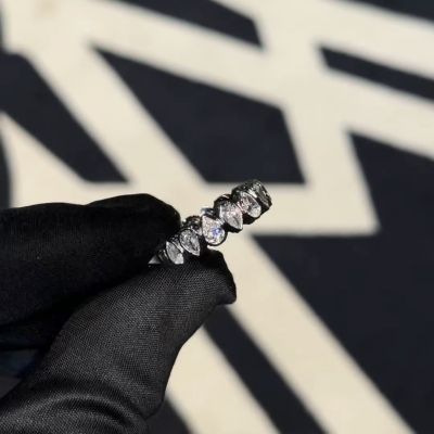 9ctw Pear Cut Zircon Sterling Silver Handmade Wedding Ring