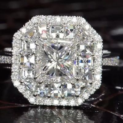 8ct Princess Cut Zircon Handmade Sterling Silver Ring