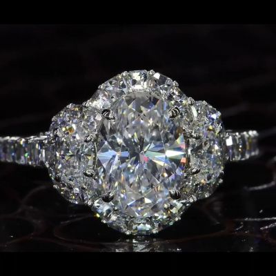 8ct oval cut Zircon handmade sterling silver ring