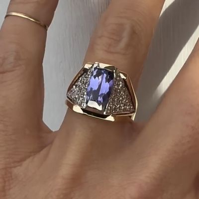 5ct cushion cut amethyst handmade sterling silver plated rose gold ring