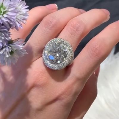 12ctw Round Cut Zircon Handmade Sterling Silver Ring