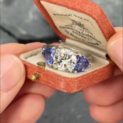 5ct Round Cut Zircon and Amethyst Handmade Sterling Silver Ring