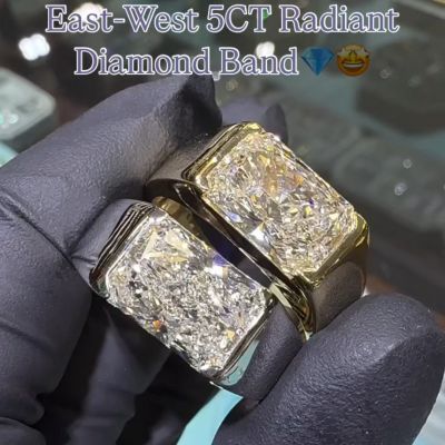 5ct radiant cut Zircon handmade sterling silver ring