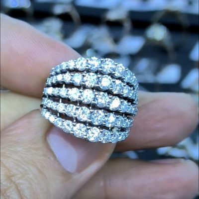 10ctw Round Cut Zircon Handmade Sterling Silver Ring