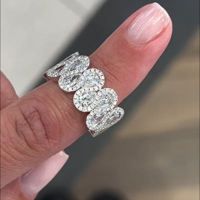 8ct Pear Cut Zircon Sterling Silver Handmade Engagement Ring