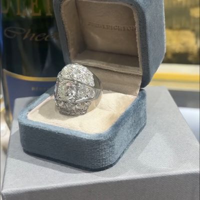 3ct round cut Zircon sterling silver handmade ring