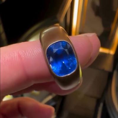 3ct cushion cut sapphire sterling silver plated rose gold handmade ring