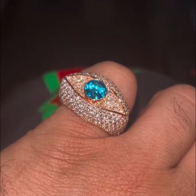 5ct round cut sapphire sterling silver plated rose gold handmade ring