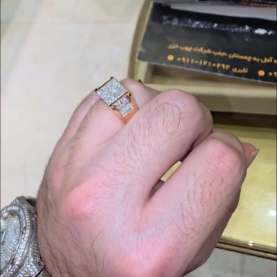 10ctw Princess Cut Zircon Sterling Silver Plated Yellow Gold Handmade Ring