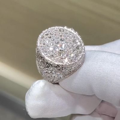 23ctw Tapered Cut Zircon Sterling Silver Handmade Ring