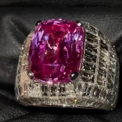 18ct Princess Cut Purple Zircon Sterling Silver Handmade Ring