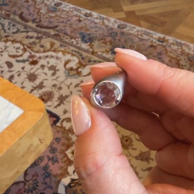 4.3ct round-cut Zircon sterling silver and rose gold plated handmade ring