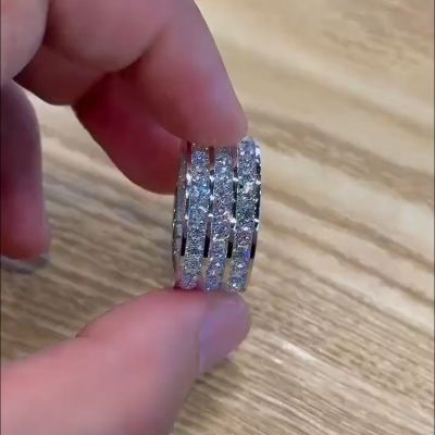 5ct Round Cut Zircon Handmade Sterling Silver Wedding Ring