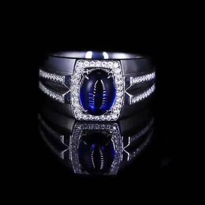 3ct Round Cut Sapphire Handmade Sterling Silver Engagement Ring