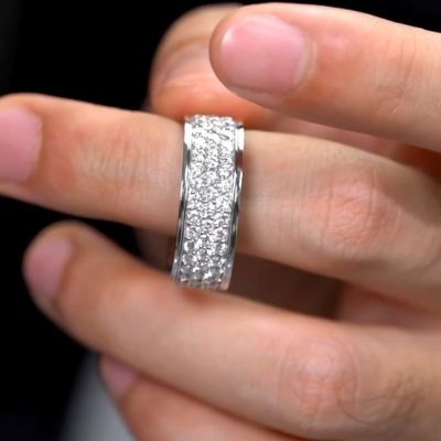6ct Round Cut Zircon Handmade Sterling Silver Wedding Ring