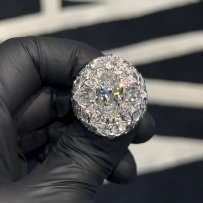 12ct oval-cut zircon sterling silver handmade ring