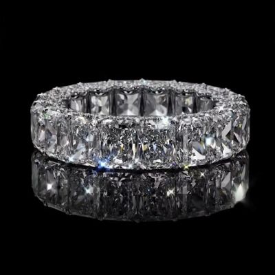 4ct Princess Cut Zircon Sterling Silver Handmade Ring