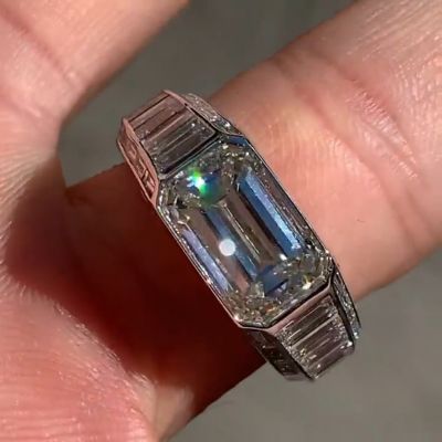 5ct cushion-cut sterling silver handmade ring