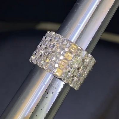 10ct cushion-cut sterling silver handmade ring