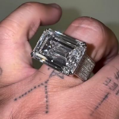 15ct emerald-cut sterling silver handmade ring