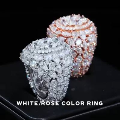 6ct oval-cut zircon sterling silver handmade ring