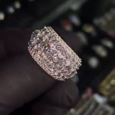 5ct round-cut zircon sterling silver handmade ring