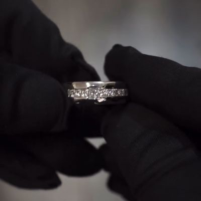 0.2ct round cut sterling silver ring