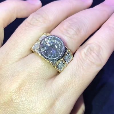 5ct round-cut sterling silver plated yellow gold handmade ring