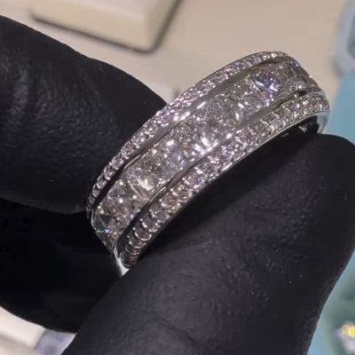 2ct Princess Cut Sterling Silver Handmade Ring