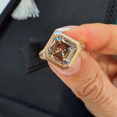 2ct square-cut sterling silver plated with rose gold handmade ring