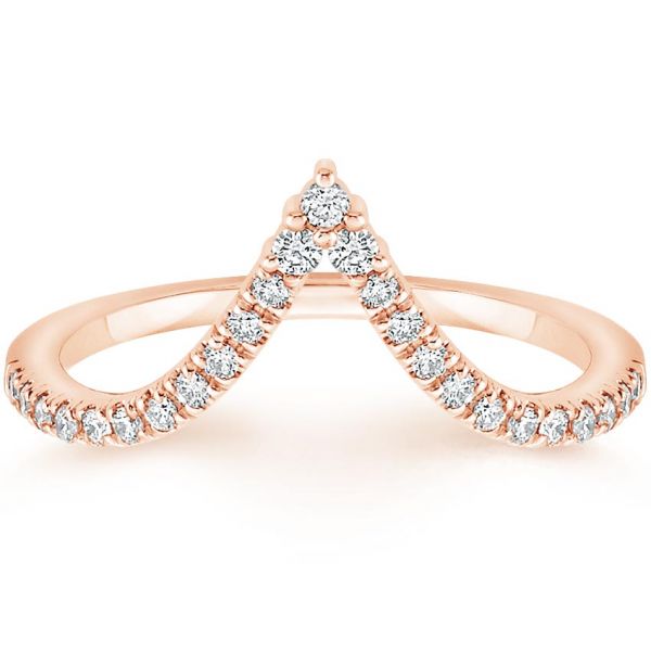 Moissanite Classic V Shape Design Round Cut Women's Wedding Band