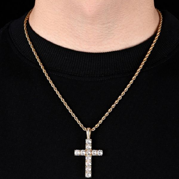 Zircon Zirconia Cross Necklace
