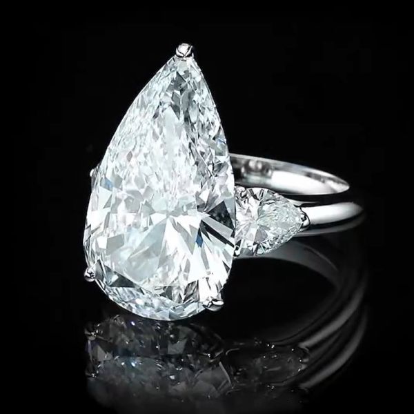 10.0 Carat  Pear Cut Zircon Engagement Ring