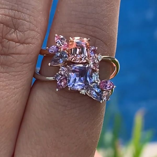 2.26 Carat Cushion Cut Orchid Garden Eden Ring