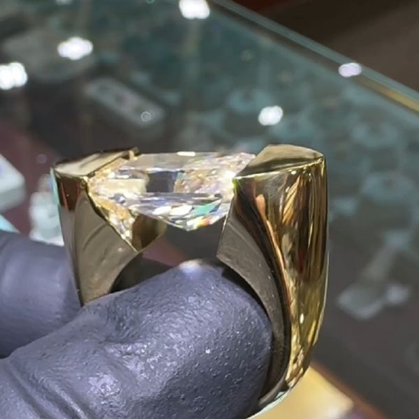 12.0 Carat Radiant Cut Floating Bezel Set Engagement Ring