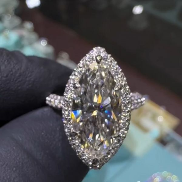 4.0 Carat Huge Marquise Zircon Engagement Ring
