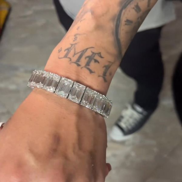 29ctw Emerald Cut White Sapphire Handmade Men's Bracelet