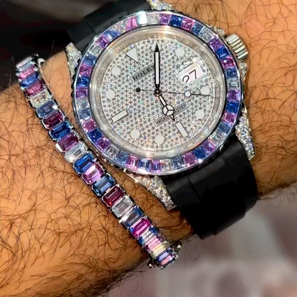 20ct Emerald cut Zircon sterling silver handmade bracelet