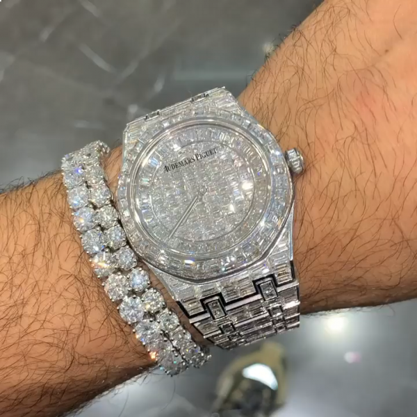 30ct round-cut Zircon handmade sterling silver Two bracelets set