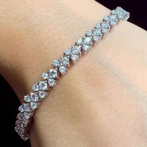 5ct round-cut sterling silver handmade bracelet