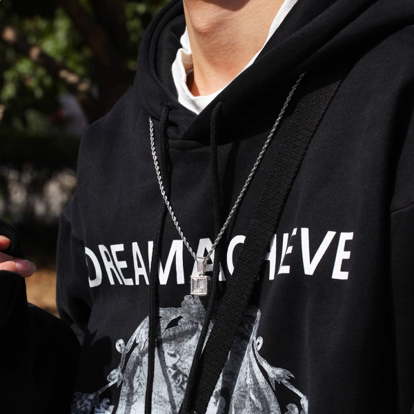 26 English letters hip-hop necklace copper inlaid zircon dice cube pendant