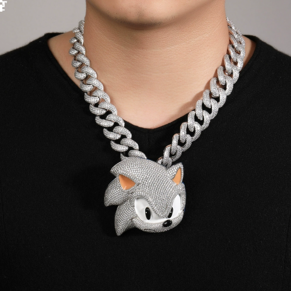 Luminous Sonic the Hedgehog Hip Hop Pendant Necklace