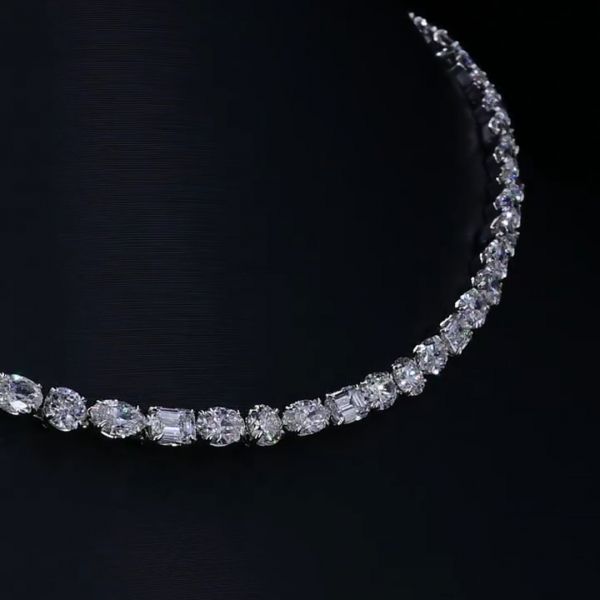 25ct oval-cut Zircon handmade sterling silver necklace