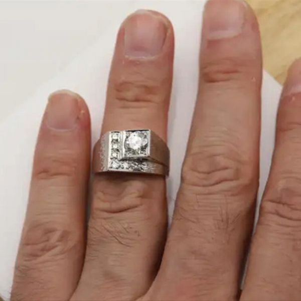2ct Vintage Men's Ring In square design