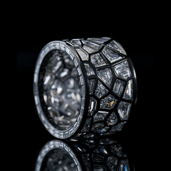 4.8ct Irregular Cut White Sapphire Band for Men