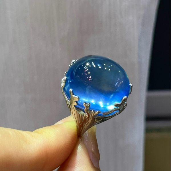 22.8ct Cabochon Two-Tone Engagement Ring