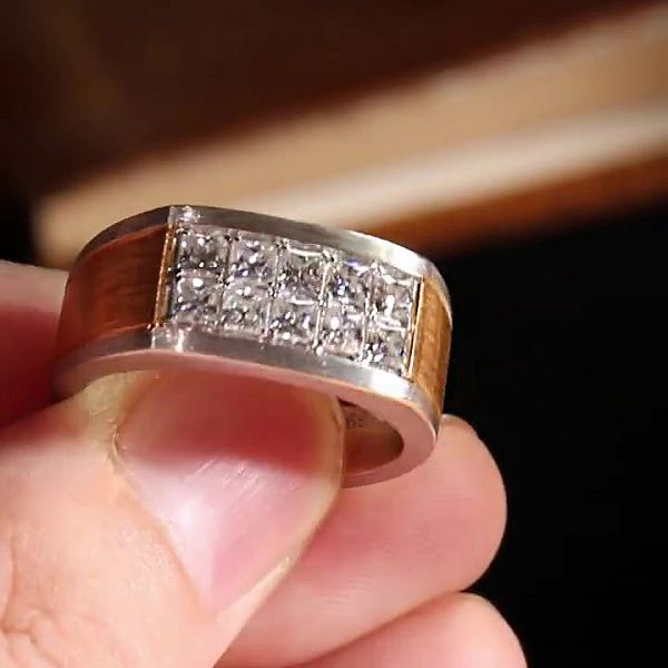 1.65ct Princess Cut White Sapphire Men's Ring