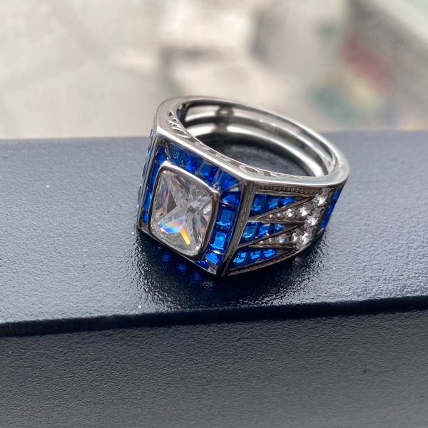 2ct Emerald Cut Men's Engagement Ring